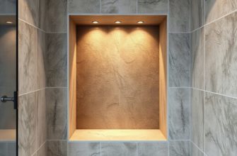 Облицовка ниши в ванной искусственным камнем