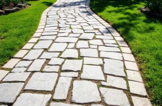 Каменная дорожка в саду из плитняка – пошаговая укладка