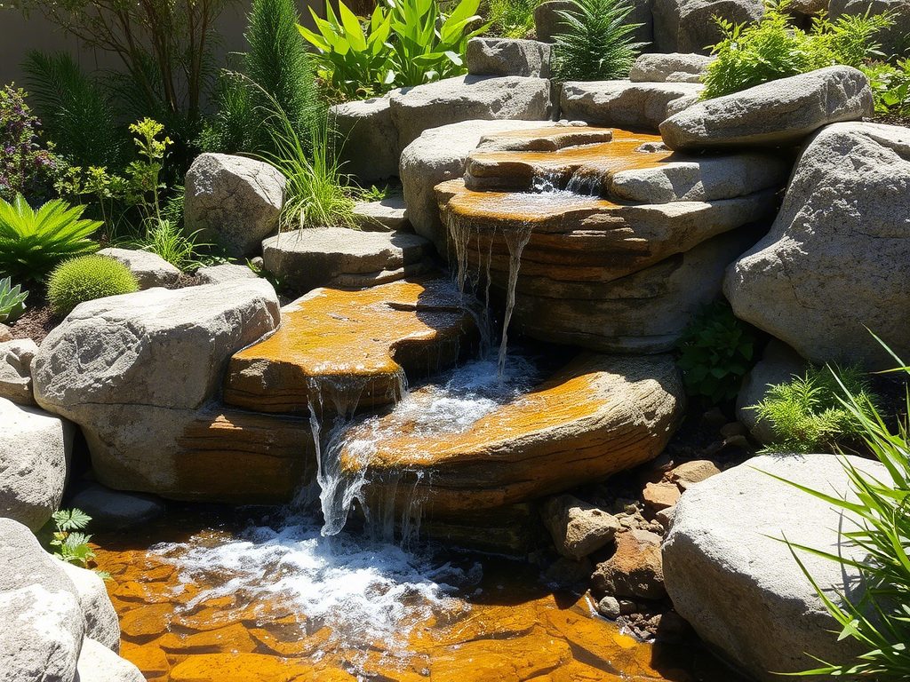 Как сделать каменный водопад в саду из подручных материалов